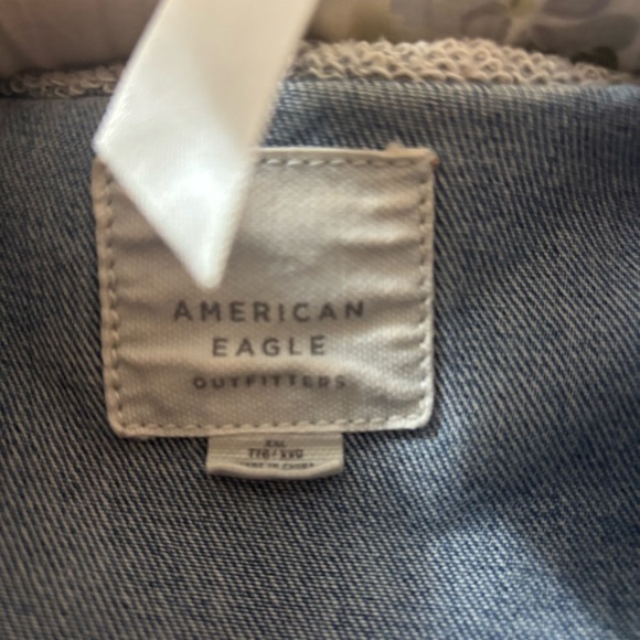American Eagle Outfitters Denim and Gray Distressed Jacket - Picture 3 of 10